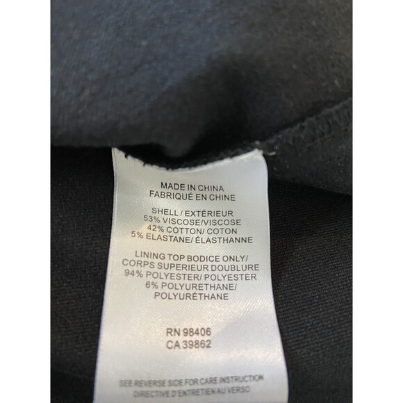 Theory Shift Dress 6 Black Womens Round Neck Career Business Stretch Classic - Picture 5 of 9